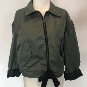 Forever 21 Army Green cropped bomber jacket